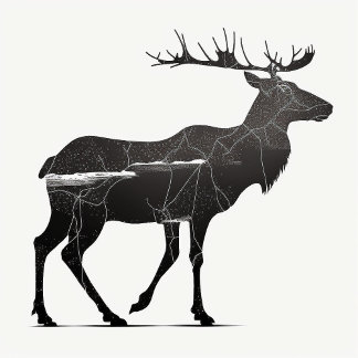 Minimalistic Reindeer T-Shirt