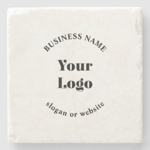 Minimalistic Retro-Modern Template for Your Logo Stone Coaster