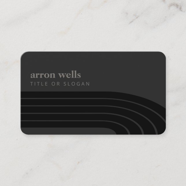 Minimalistic Retro Stripe Waves Business Card (Front)