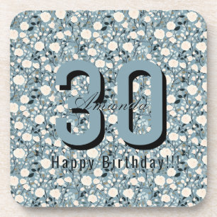 Minimalistic Rose Themed Birthday Celebration Coaster