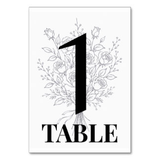 Minimalistic Rose Wedding Table Numbers