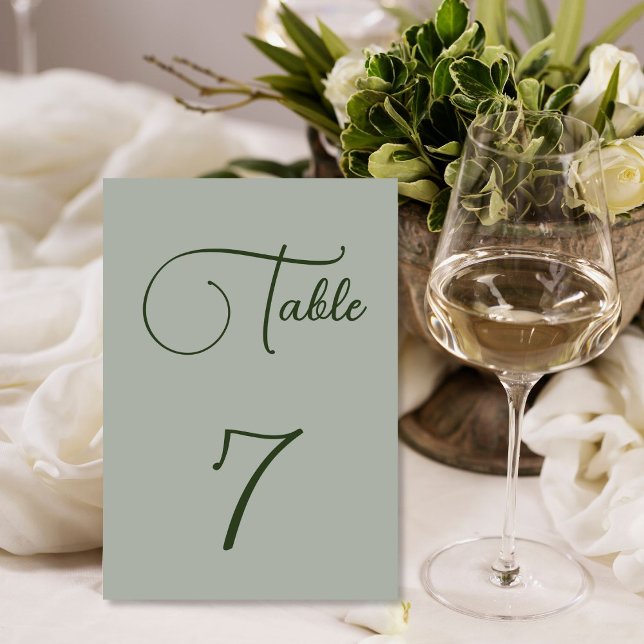 Minimalistic Sage Green Table Number (Creator Uploaded)