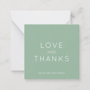 Minimalistic Sage Green Wedding Thank You Square Card