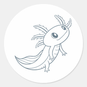 Minimalistic Salamander Pastel Simple Eyes Classic Round Sticker
