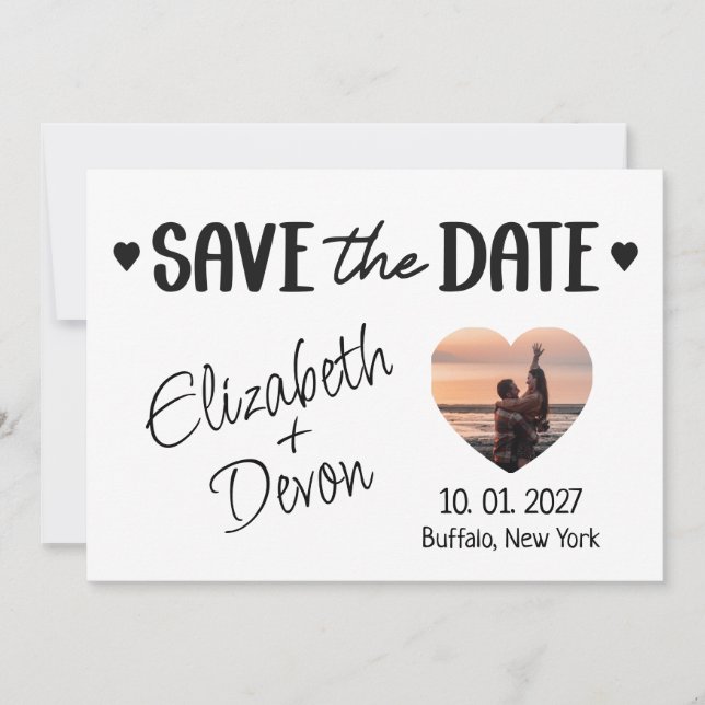 Minimalistic Save the Date Photo Card (Front)