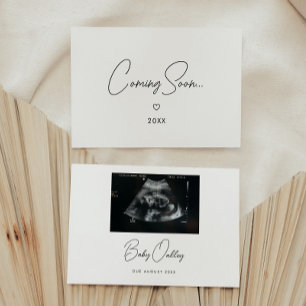Minimalistic Script "Coming Soon" Baby Pregnancy Announcement