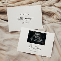 Minimalistic Script 'Little Surprise' Pregnancy