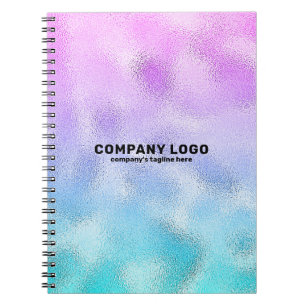 Minimalistic shimmering pink and blue ombre notebook