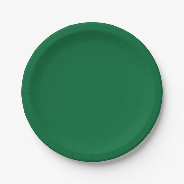 Minimalistic simple plain beautiful green colour paper plate (Front)