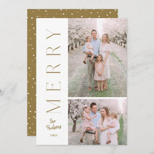 Minimalistic Simple Typography 2-Photo Holiday Car