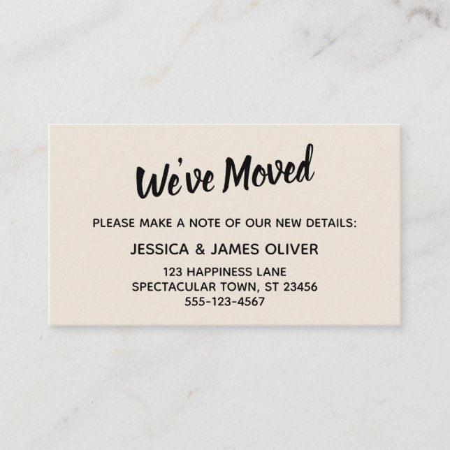 Minimalistic Simple We've Moved Cream Card (Front)