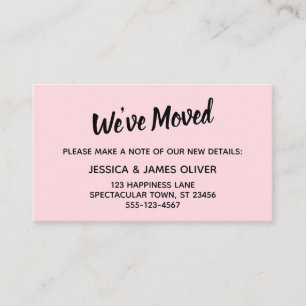 Minimalistic Simple We've Moved Pastel Pink Card