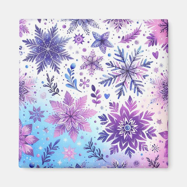 Minimalistic Snowflake magnet  (Front)