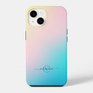Minimalistic Soft Gradient Modern Monogram iPhone 14 Case