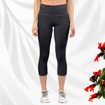 Minimalistic Solid Charcoal Black  Capri Leggings<br><div class="desc">Solid charcoal black colour on these capri leggings is a minimalistic sleek look. These capri tights can complement any style. Great fitness,  yoga or casual apparel. Activewear.</div>