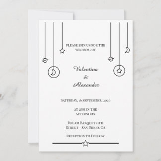Minimalistic Space Wedding Invitation