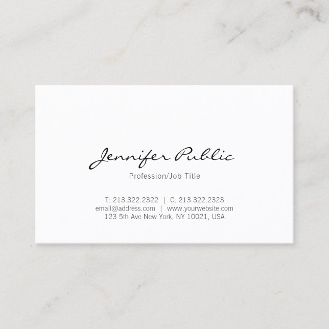 Minimalistic Stylish Professional Sleek Modern Business Card (Front)