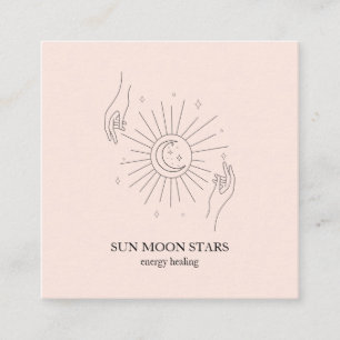 Minimalistic sun moon star Business card