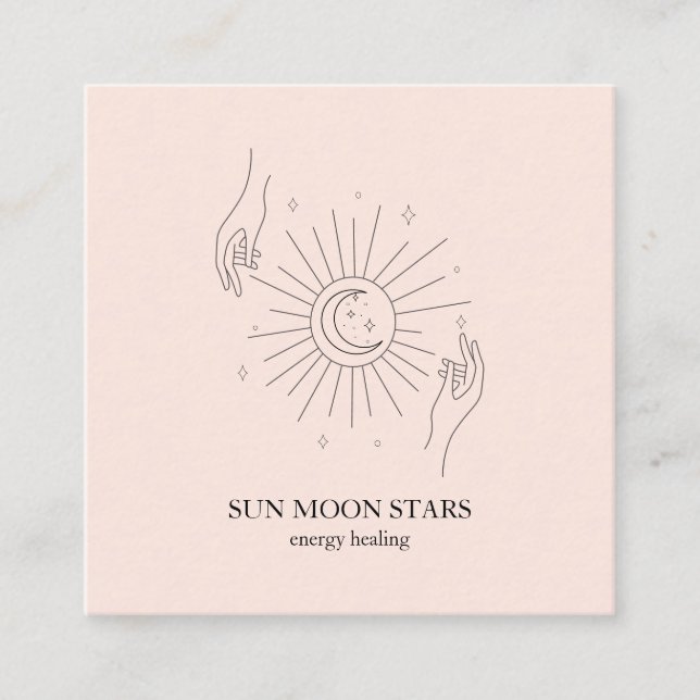 Minimalistic sun moon star Business card (Front)