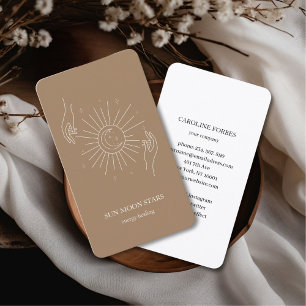 Minimalistic sun moon star Business card