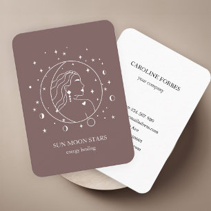 Minimalistic sun moon star Business card