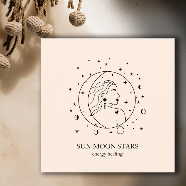 Minimalistic sun moon star Business card (Creator Uploaded)