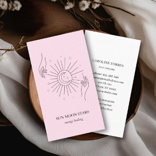 Minimalistic sun moon star Business card