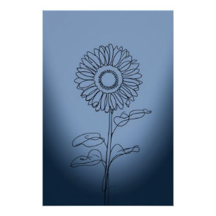 minimalistic sunflower poster