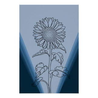 minimalistic sunflower poster