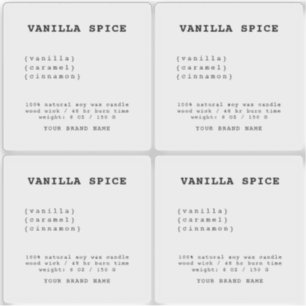 Minimalistic transparent candle label