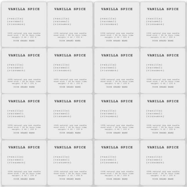 Minimalistic transparent candle label  (Front)