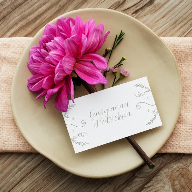 Minimalistic Tropical Fall Leaves Vine Wedding Place Card (Creator Uploaded)