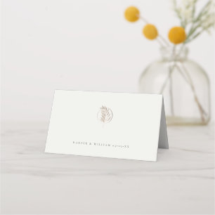 minimalistic twig ivory wedding place card