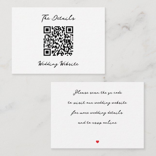 Minimalistic wedding enclosure card (Front/Back)