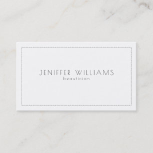 Minimalistic white and grey simple frame business card