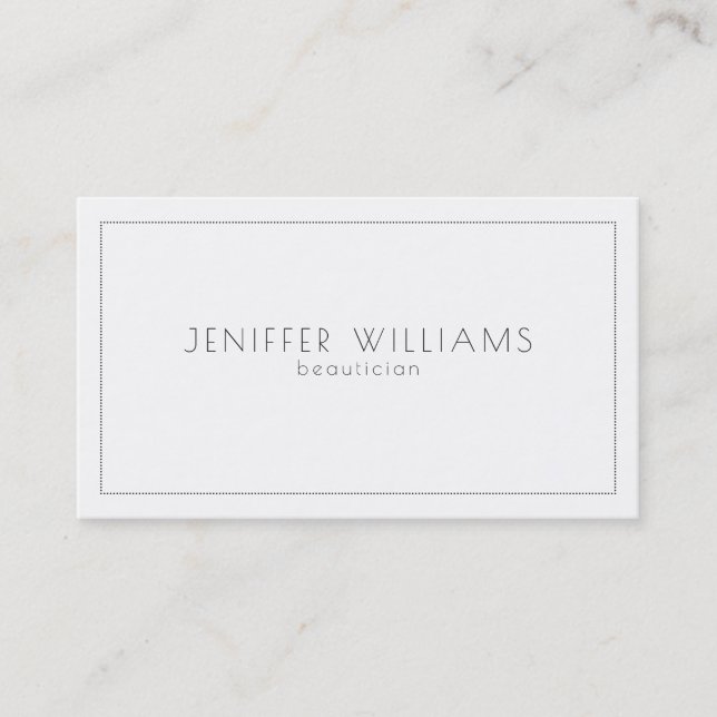 Minimalistic white and grey simple frame business card (Front)
