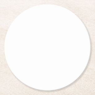 Minimalistic white colour round paper coaster