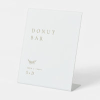 Minimalistic White Gold Doughnut Bar Wedding Sign