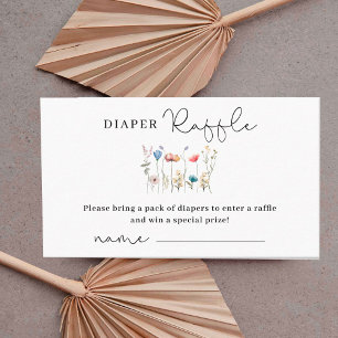 Minimalistic Wildflower Diaper Raffle Enclosure Card