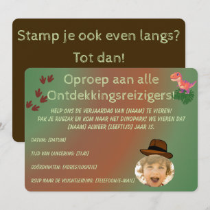 Minimalistische Dinosaurus Uitnodiging – Birthday  Invitation