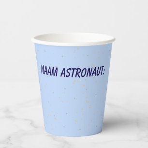Minimalistische Ruimtevaart Beker met Naamveld - Paper Cups