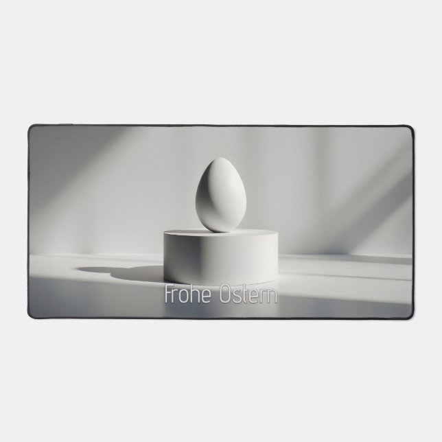 Minimalistisches Osterei auf modernem Podest Desk Mat (Front)
