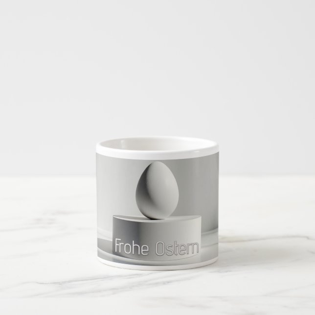 Minimalistisches Osterei auf modernem Podest Espresso Cup (Front)