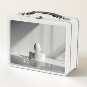 Minimalistisches Osterei auf modernem Podest Metal Lunch Box
