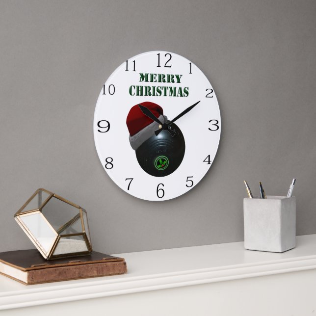 Minimalists Bowls Merry Christmas,  Large Clock (Office)