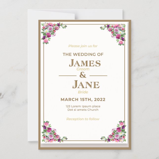 #minimalistwedding  #moderninvitation magnetic invitation (Front)