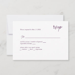 MInimally purple scripted RSVP