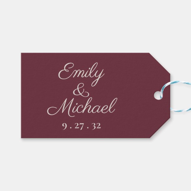 Minimalst Script Purple Plum  Favour Tag (Front (Horizontal))