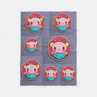Minimatist cartoon fleece blanket