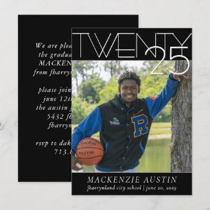Minimlist Graduation Modern Script Photo Party Invitation